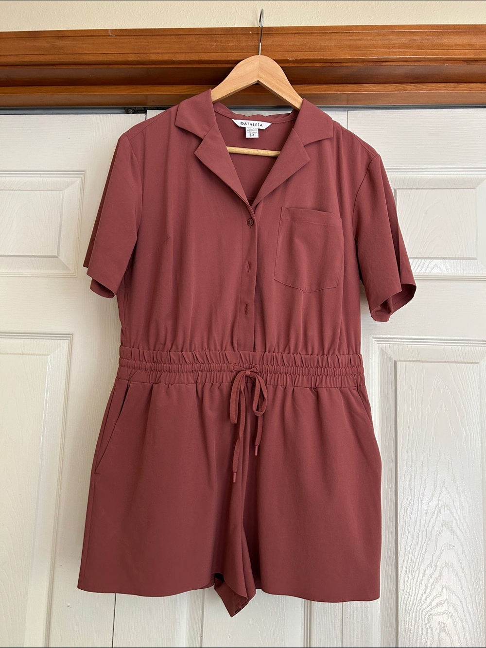 Athleta Short-Sleeve Drawstring Romper